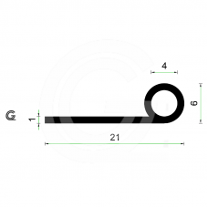 Gummi P profile | 21 x 6 mm | Pro Meter